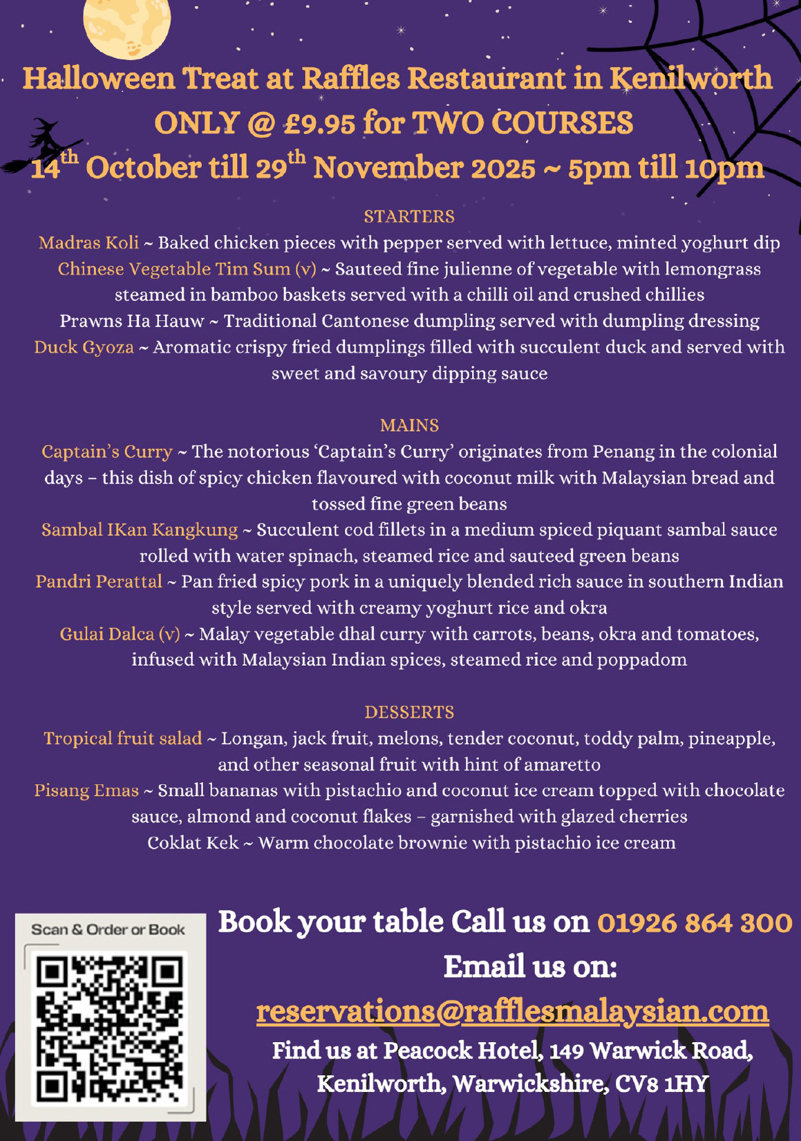 RAFFLES RESTAURANT Kenilworth Welcome Image